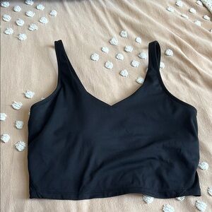Black Cropped Athletic Tank